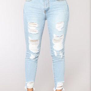 Fashion Nova Distressed Ankle Jeans